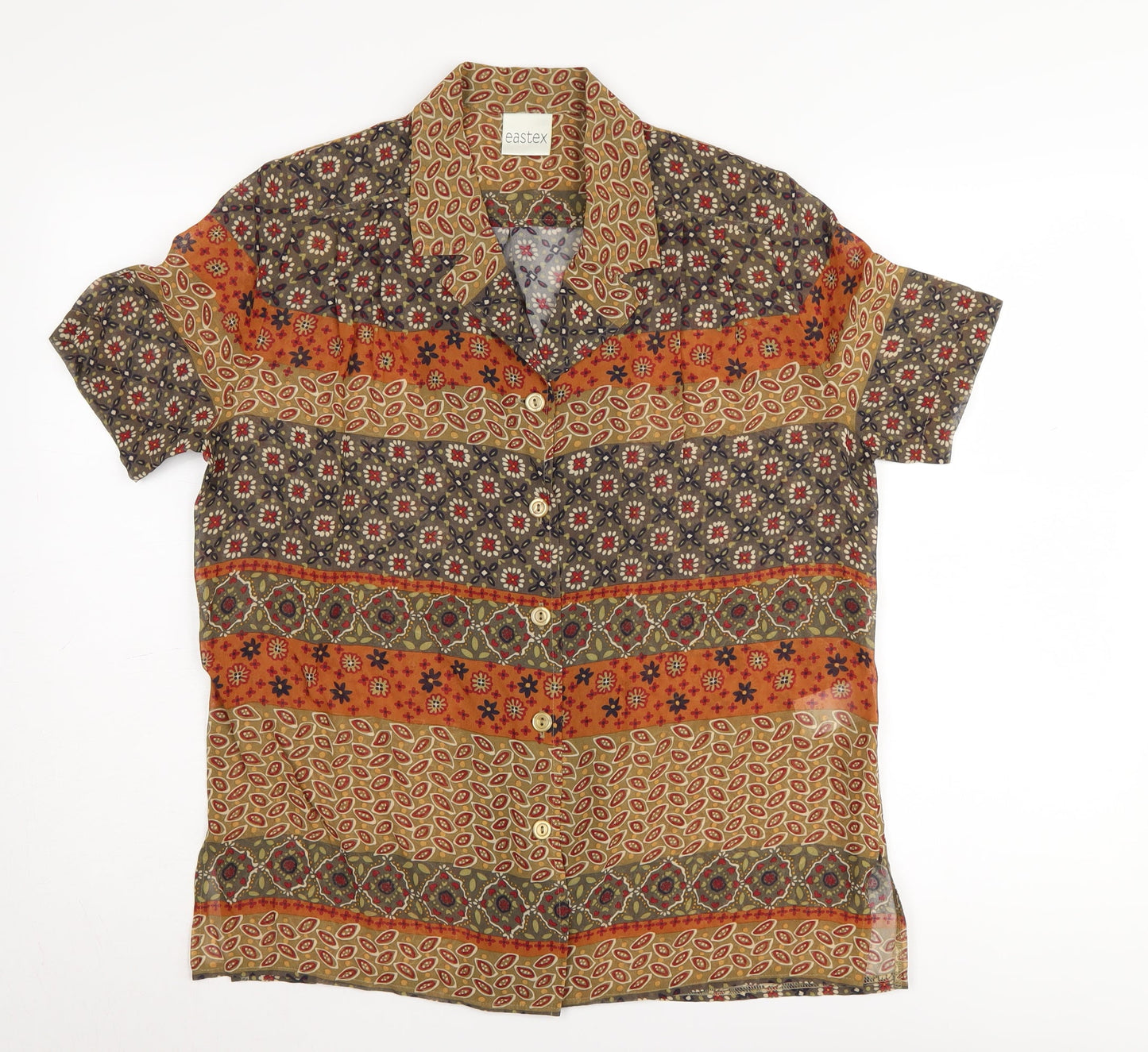 Eastex Women's Multicoloured Button-Up Shirt, Size 10