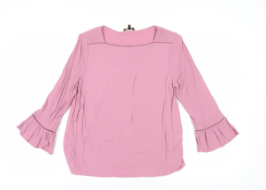 Massimo Dutti Women's Pink Tunic Blouse, M, Square Neck