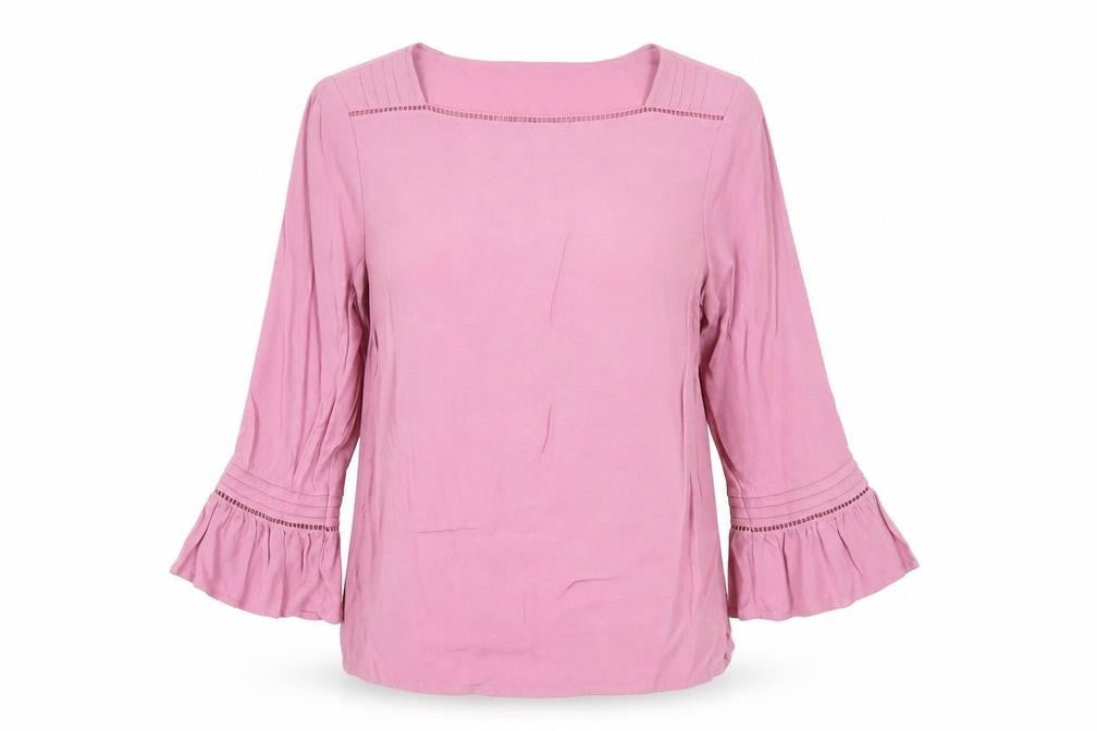Womens UK Size M Massimo Dutti Pink Viscose Blouse