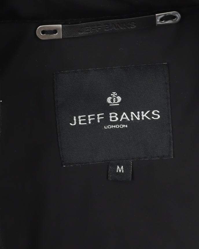 Jeff Banks Men's Black Bomber Jacket, Medium, Collared