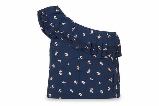 Womens UK Size S Abercrombie & Fitch Blue Cotton Blend Blouse
