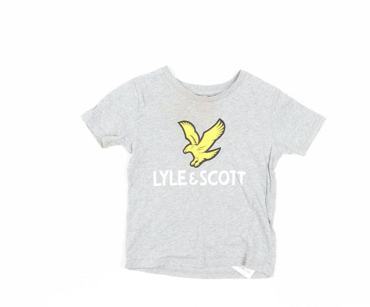 Lyle & Scott Boys Grey Logo T-Shirt, 2 Years