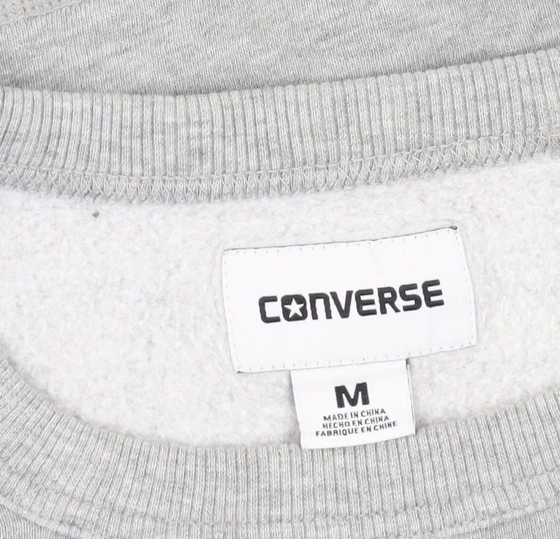 Converse Men's Grey Pullover Sweatshirt M - Crew Neck Fleece