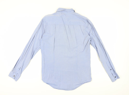 DKNY Men's Slim Fit Blue Button-Up Shirt, Size S