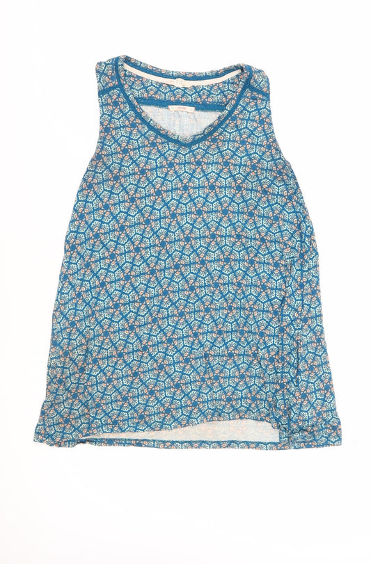 White Stuff Women's Blue Floral A-Line Dress - Size 10, Summer