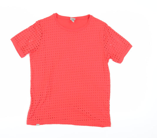 Bench Women's Red T-Shirt S Short Sleeve Crew Neck
