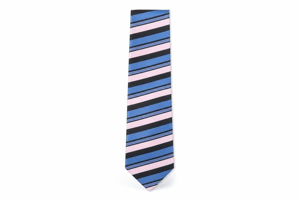 Jeff Banks Men's Blue Pink Black Silk Designer Tie