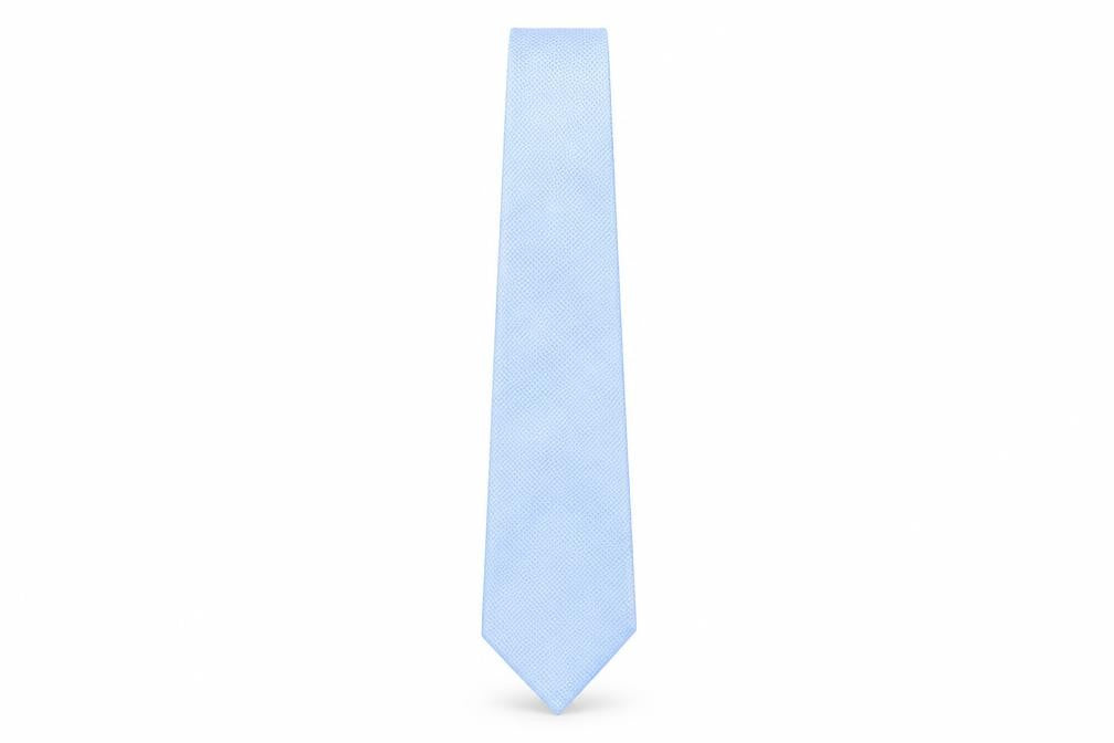Front view of Thomas Nash Men's Blue Geometric Polyester Tie