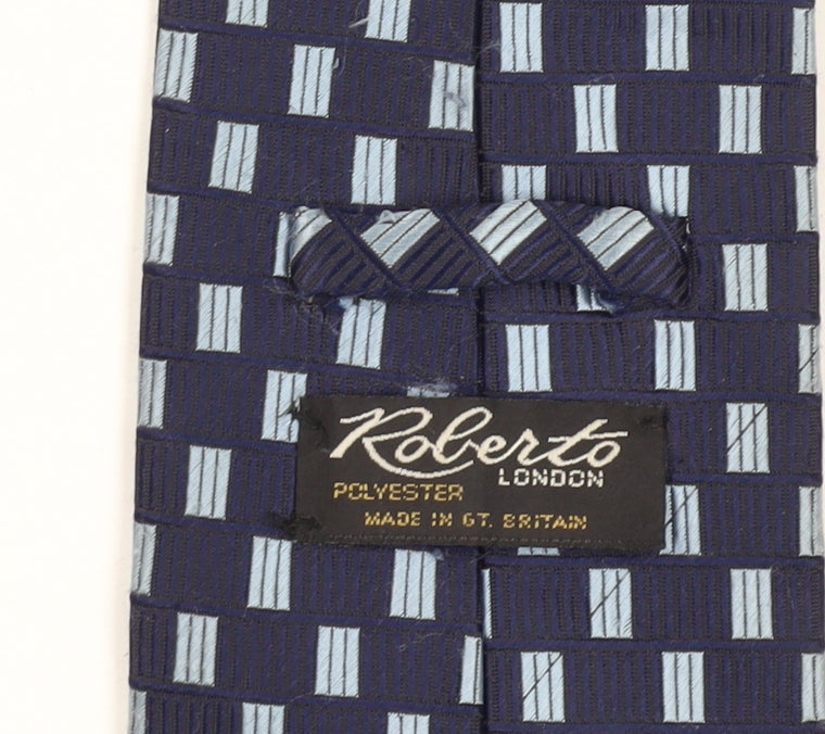 Roberto London Men's Blue Geometric Tie