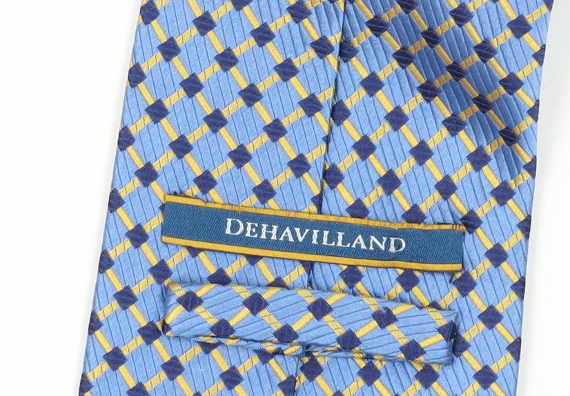 DeHavilland Men's Blue Silk Plaid Tie
