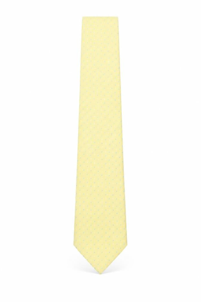 Front view of Thomas Nash Men's Yellow Polka Dot Tie One Size
