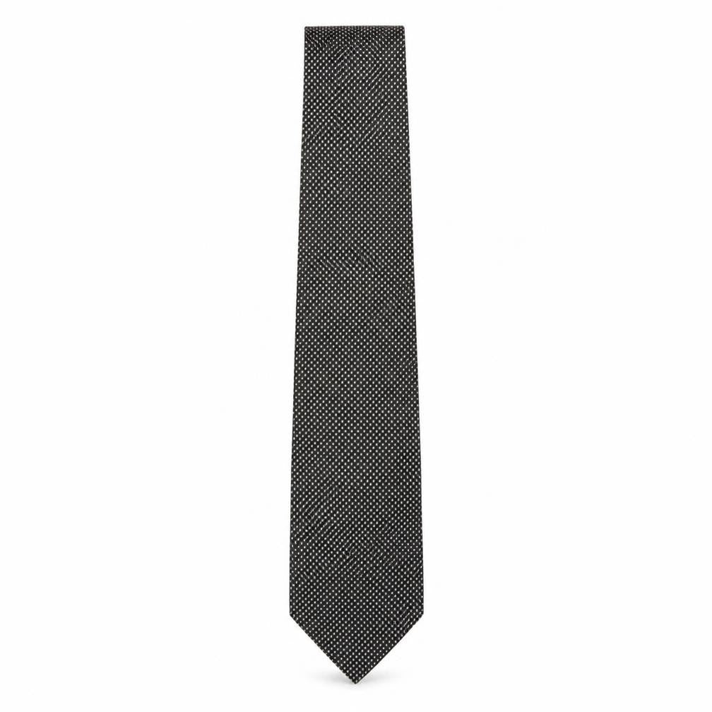 Pierre Cardin Men's Black Silk Geometric Tie One Size