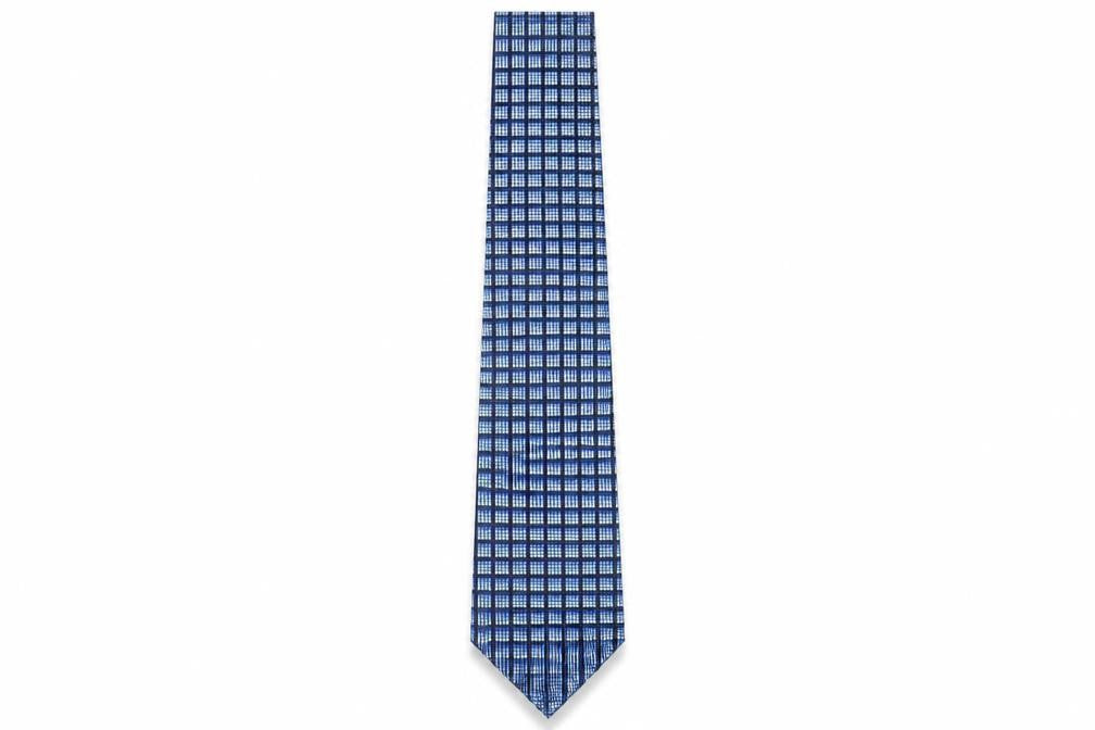 Van Heusen Men's Blue Geometric Silk Tie