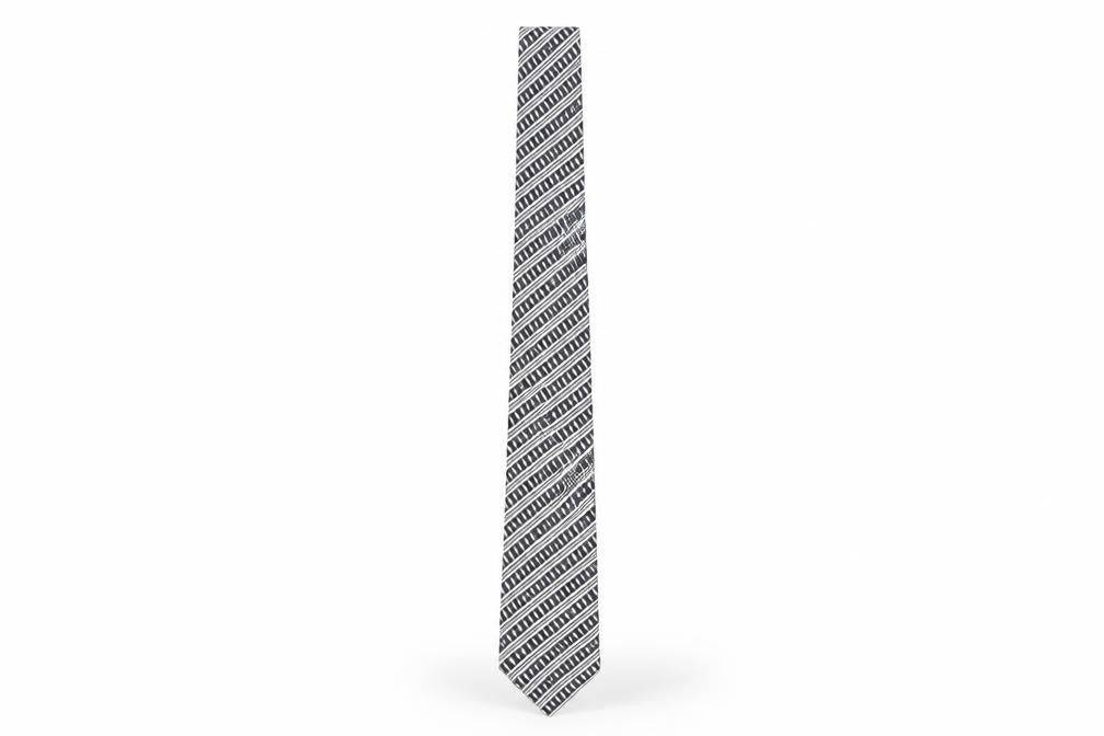Daniel Hechter Men's Black & White Slim Tie