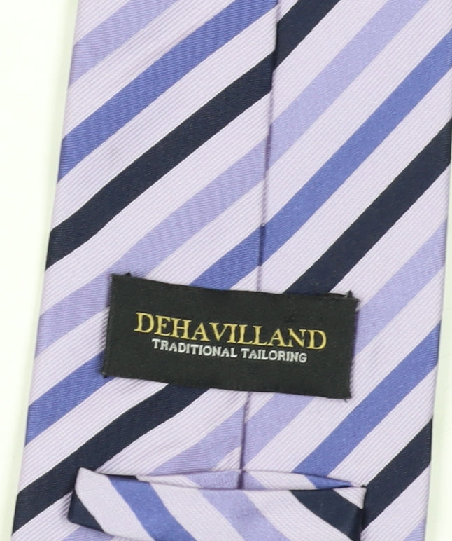 Dehavilland Men's Purple Striped Silk Tie