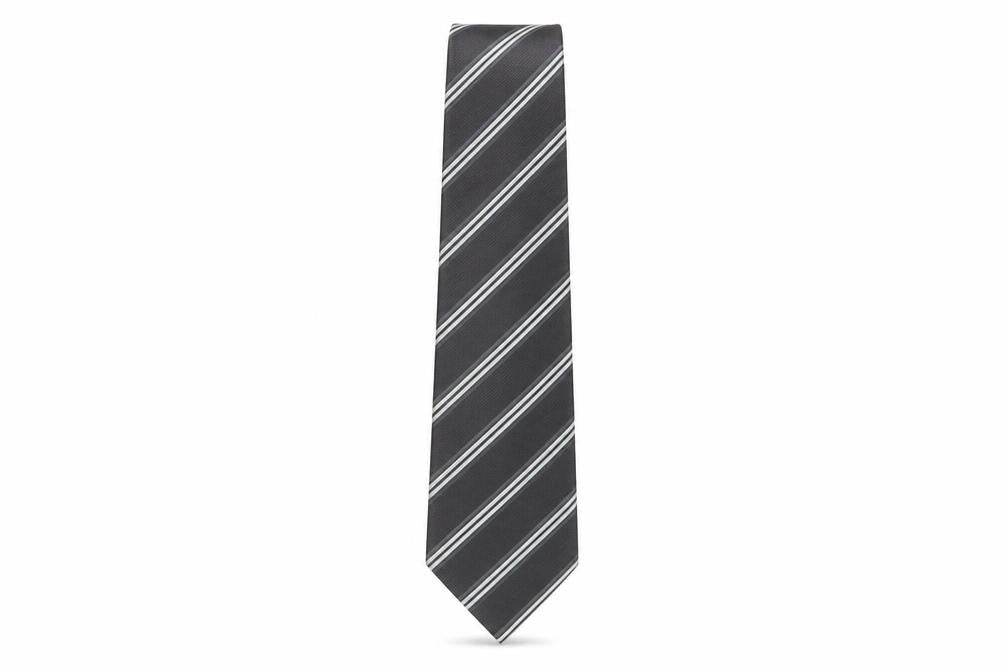 Jeff Banks Men's Black Striped Pointed Tie