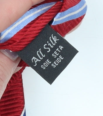 Dehavilland Men's Red Striped Silk Tie