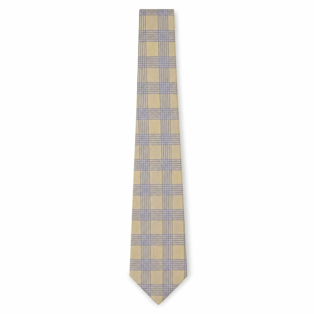 Pierre Cardin Men's Beige Silk Plaid Tie