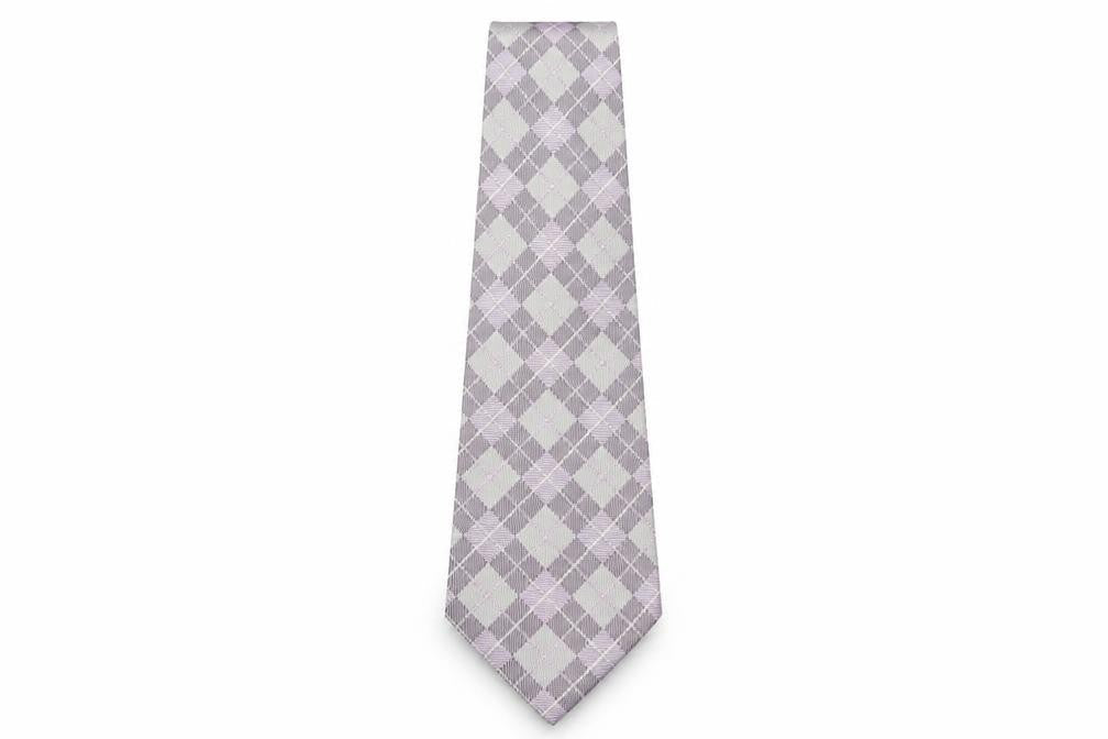 Daniel Hechter Men's Purple Check Silk Tie One Size