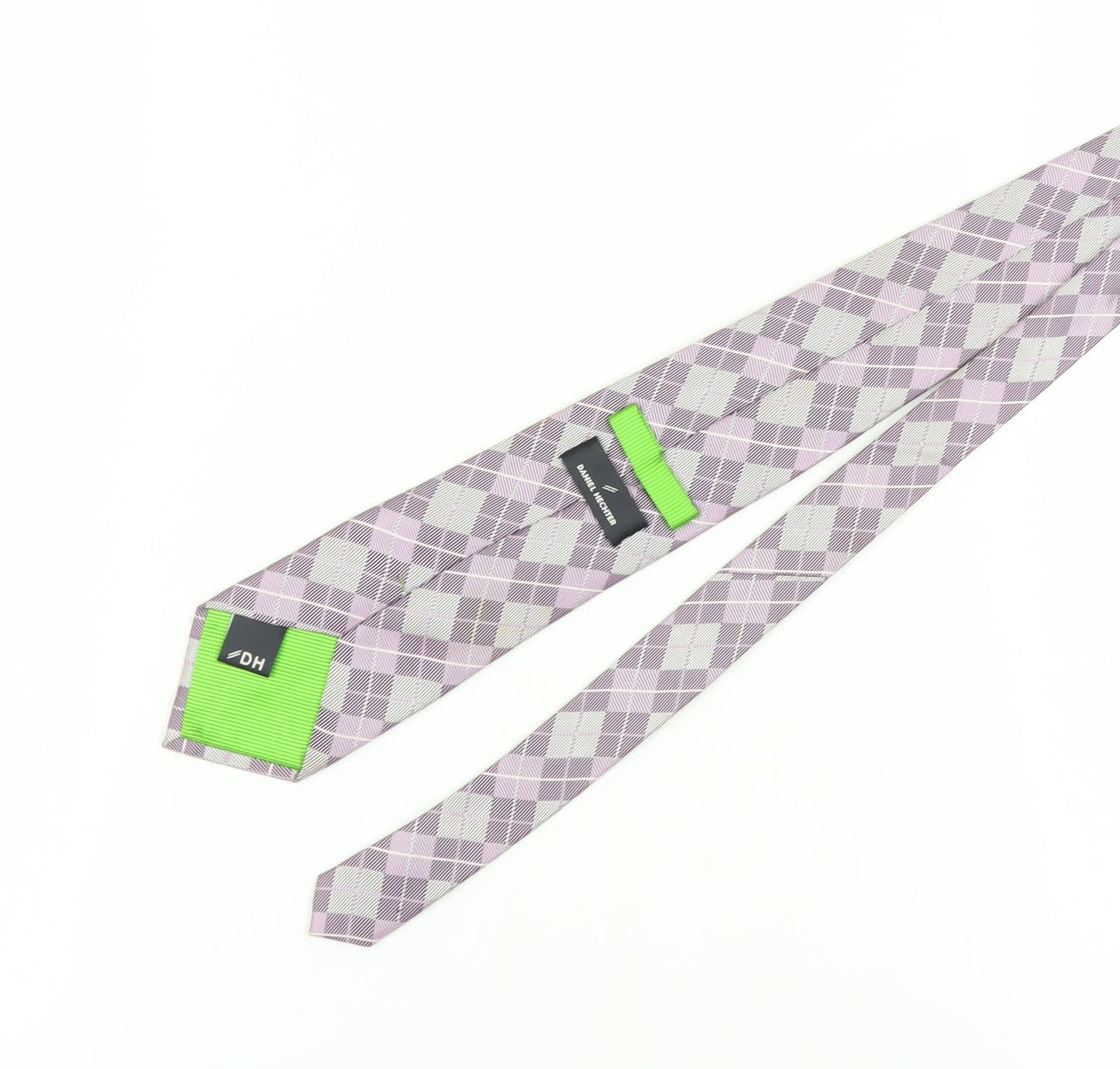 Daniel Hechter Men's Purple Check Silk Tie One Size