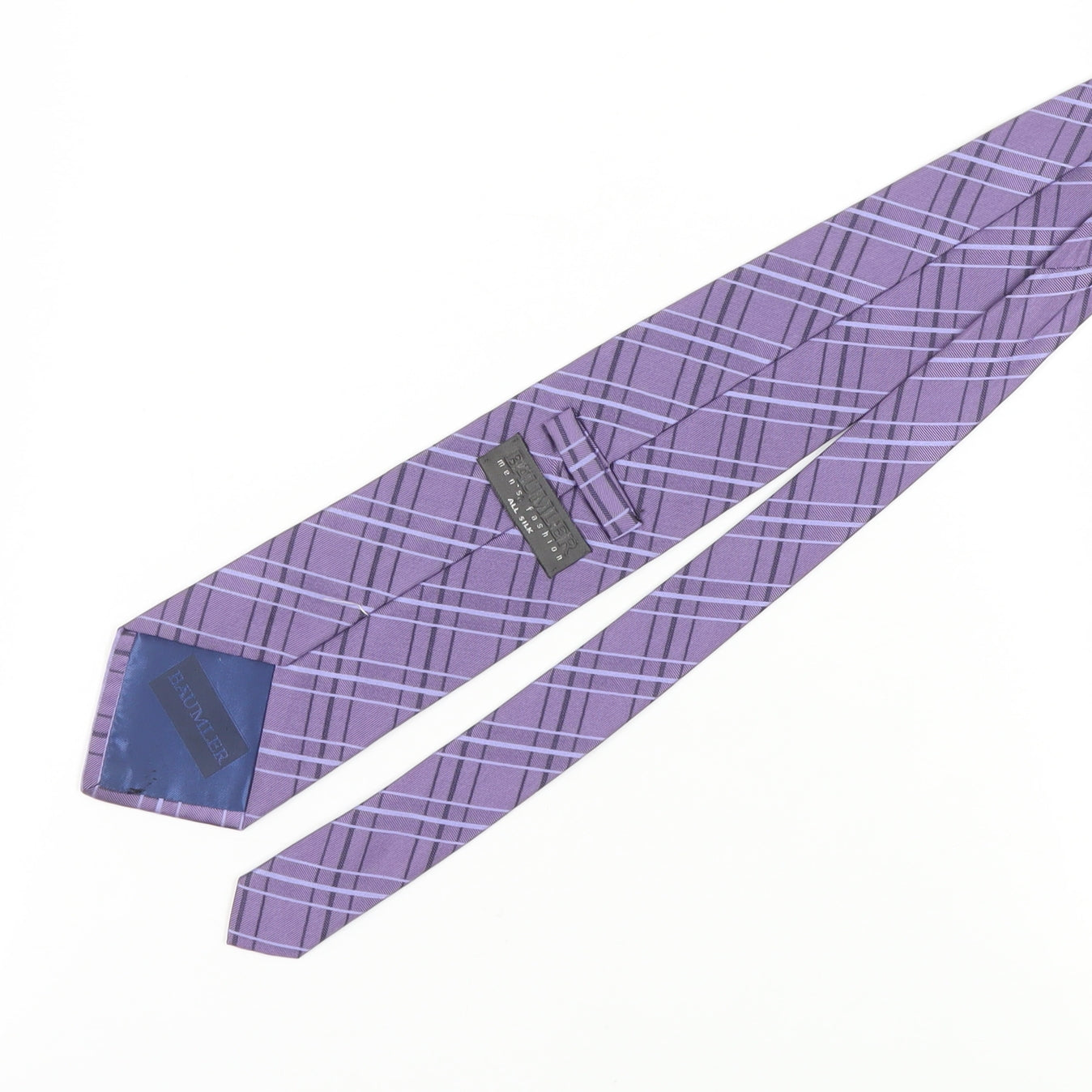 Baumler Men's Purple Check Silk Tie