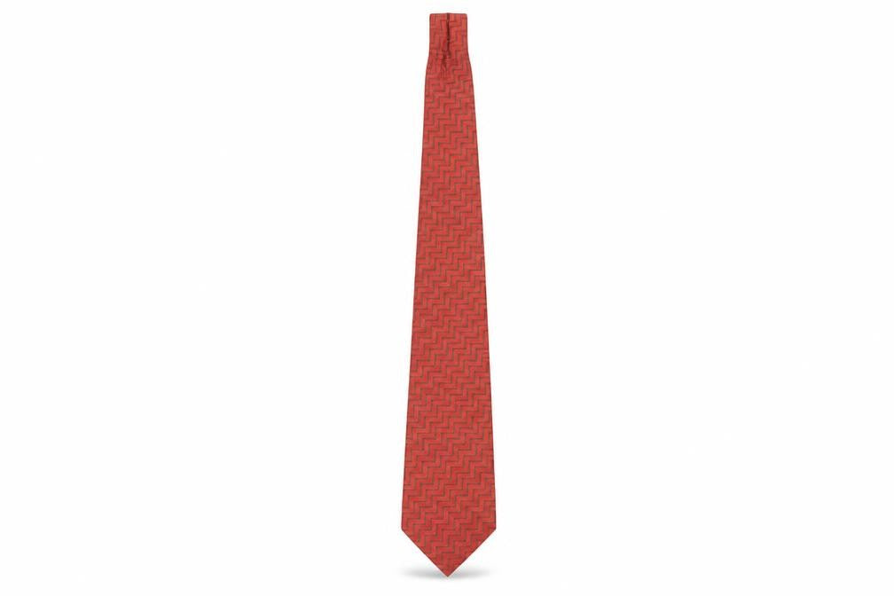 Van Heusen Men's Red Geometric Silk Tie, Excellent Condition