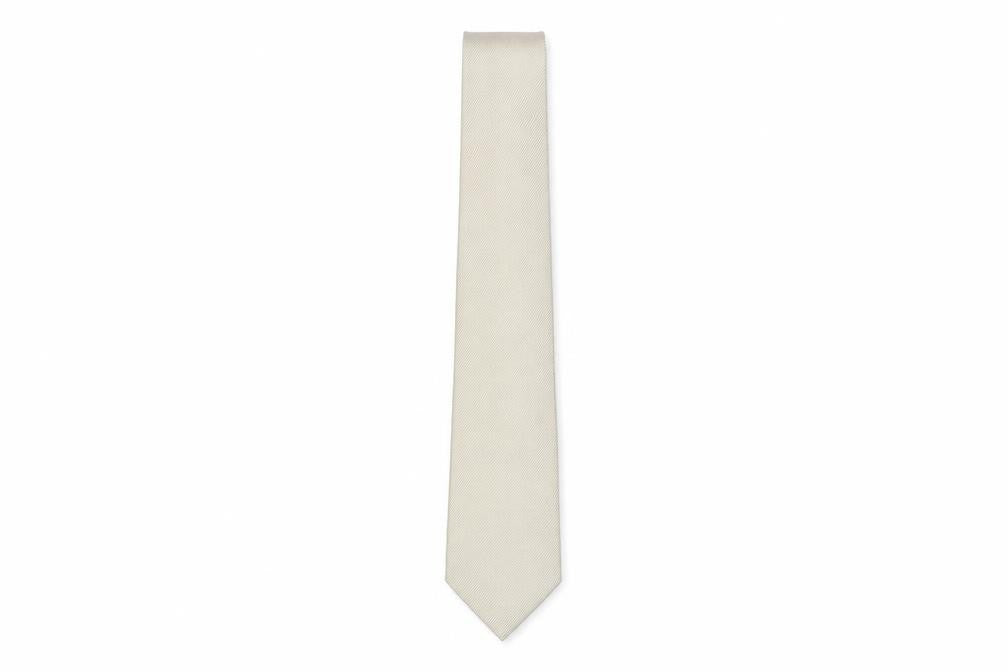 Front view of Thomas Nash Men's Beige Silk Slim Tie, Striped, One Size