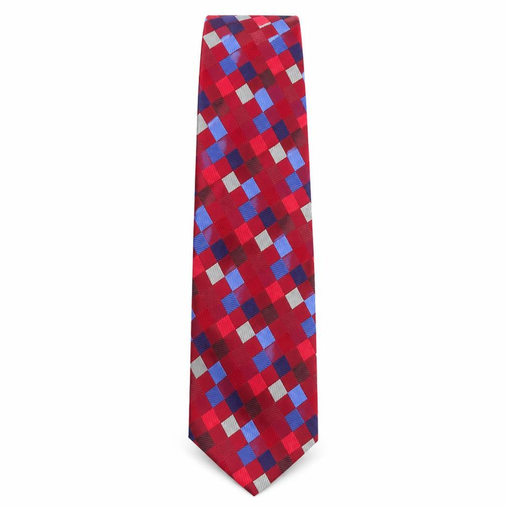 Van Heusen Men's Red Geometric Silk Tie