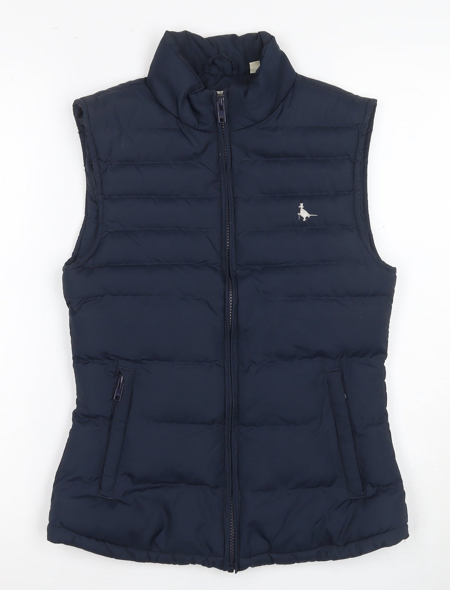 Jack Wills Women's Blue Puffer Waistcoat - Size 6