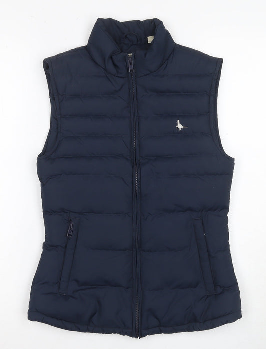 Jack Wills Women's Blue Puffer Waistcoat - Size 6
