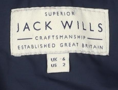 Jack Wills Women's Blue Puffer Waistcoat - Size 6