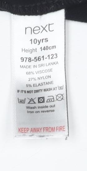 Next Girls Black Stirrup Leggings, Size 10 Years