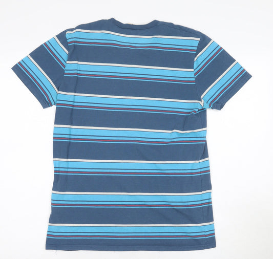 Hollister Men's Blue Striped T-Shirt M Short Sleeve