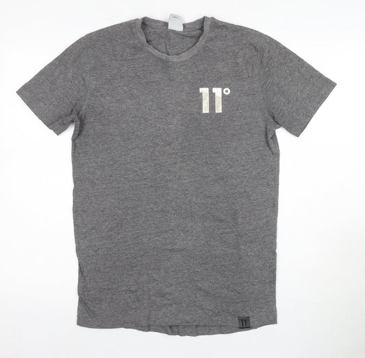 11 Degrees Grey Men's S T-Shirt, Logo, Crew Neck, Short Sleeve