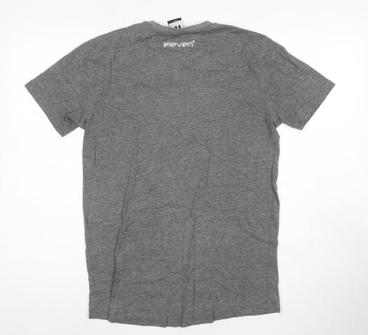 11 Degrees Grey Men's S T-Shirt, Logo, Crew Neck, Short Sleeve