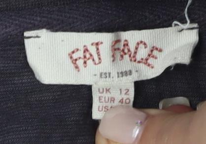 Fat Face Women's Grey T-Shirt Dress Size 12