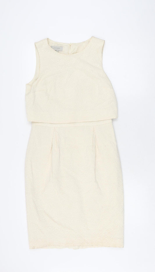 Hobbs Women's Ivory Sheath Dress Size 10, Formal Occasion