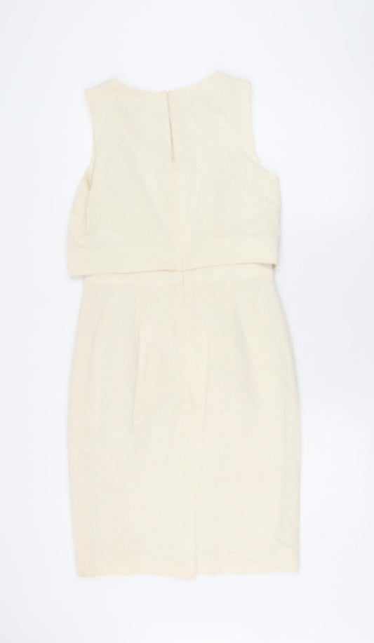 Hobbs Women's Ivory Sheath Dress Size 10, Formal Occasion