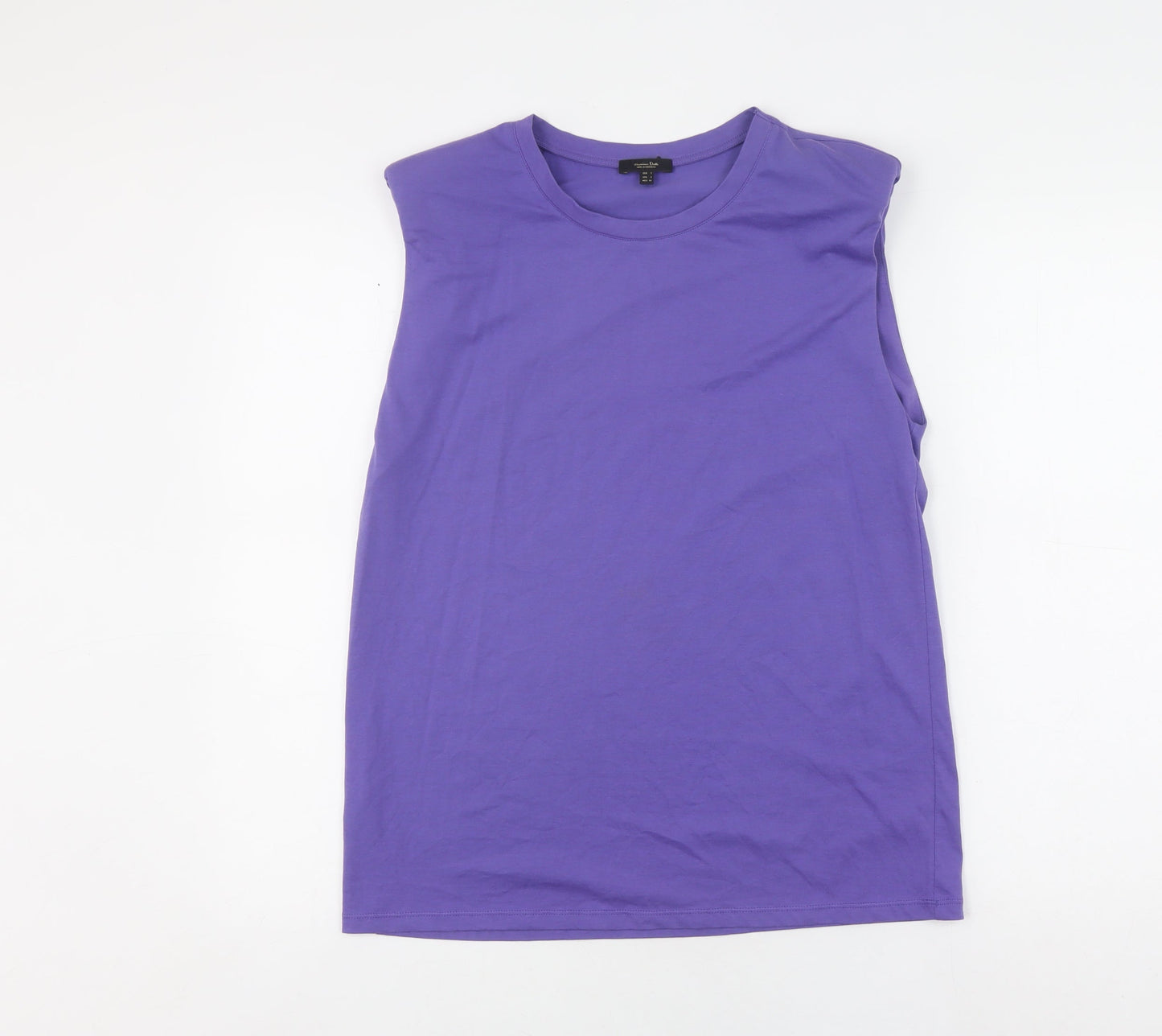 Massimo Dutti Women's Purple Cotton Tank Top, Size S