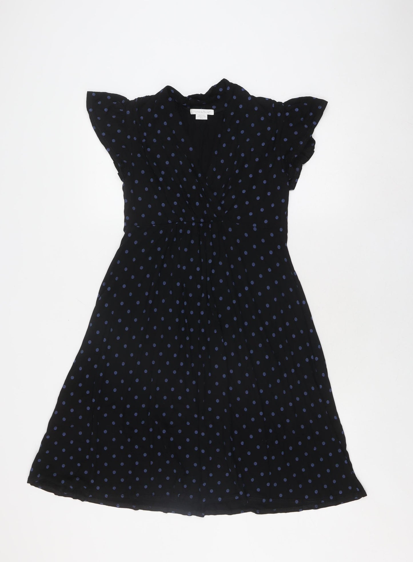 Mamas & Papas Women's Black Polka Dot Dress Size 10