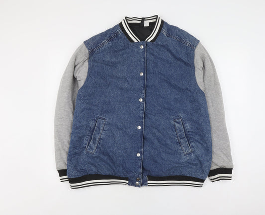 DIVIDED Men's Blue Varsity Jacket S - Casual Style