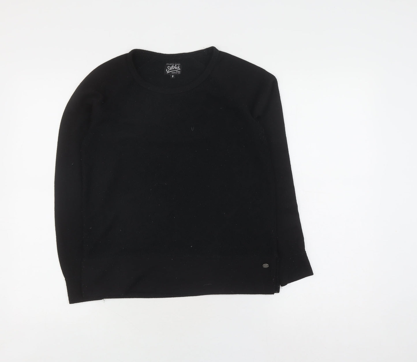 Saltrock Women's Black Crew Neck Pullover Jumper Size 8