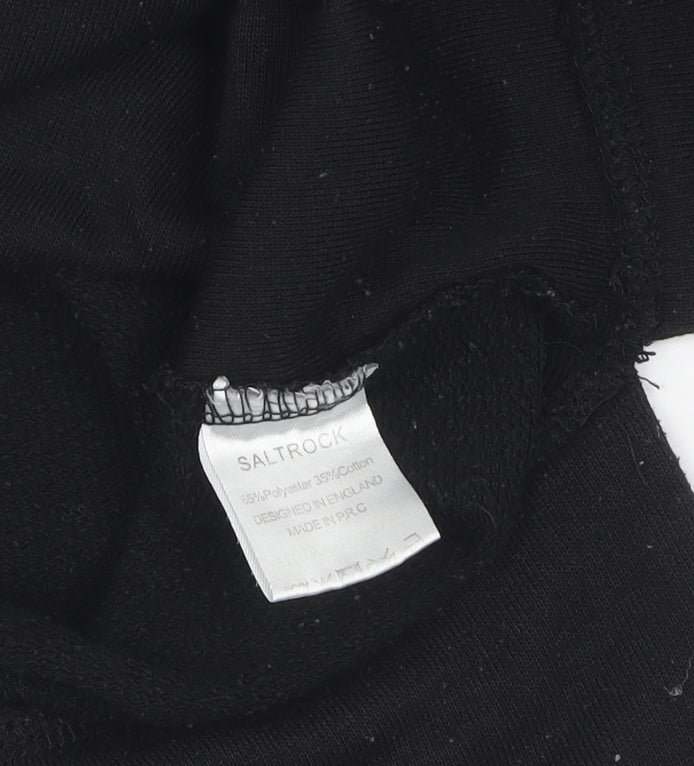 Saltrock Women's Black Crew Neck Pullover Jumper Size 8