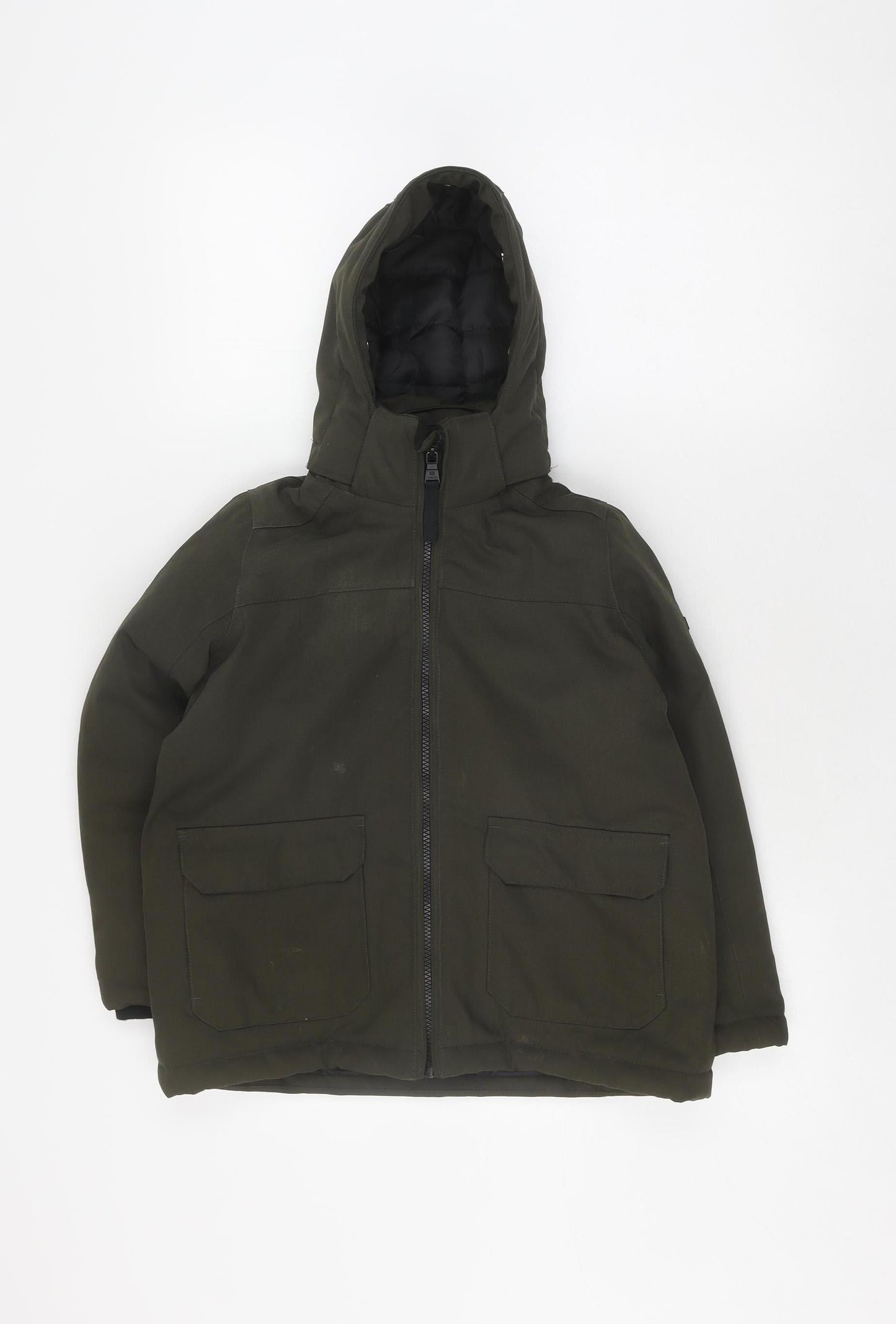 TOG24 Boys Green Parka Coat, 12 Years, Hooded Winter Jacket