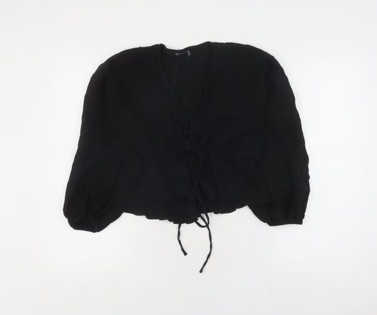 ASOS Women's Black Blouse, Size 10, Relaxed V-Neck