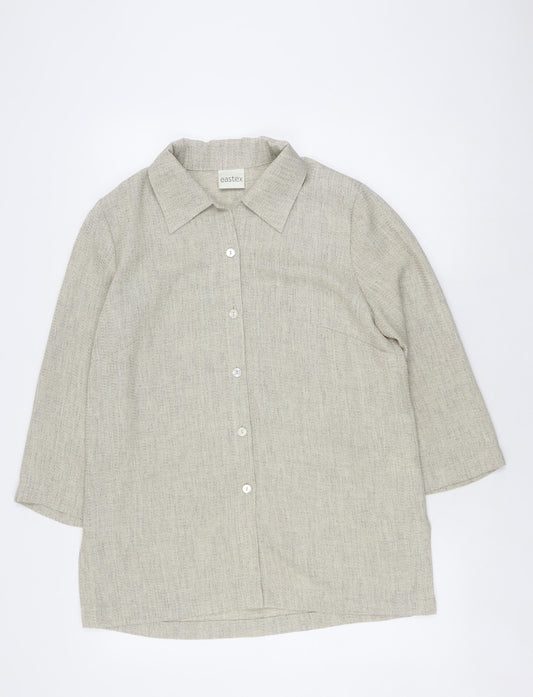 Eastex Women's Beige Button-Up Shirt UK 14