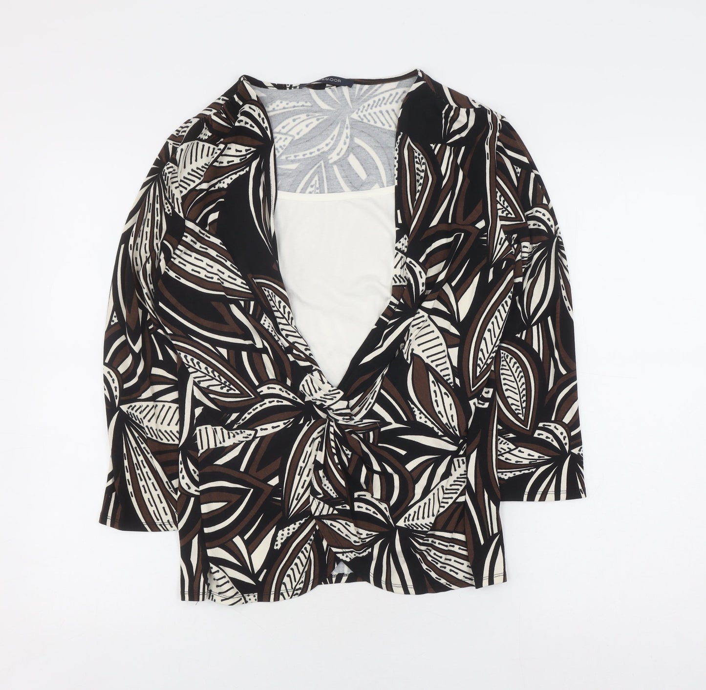 Windsmoor Women's Black Floral V-Neck Top, M