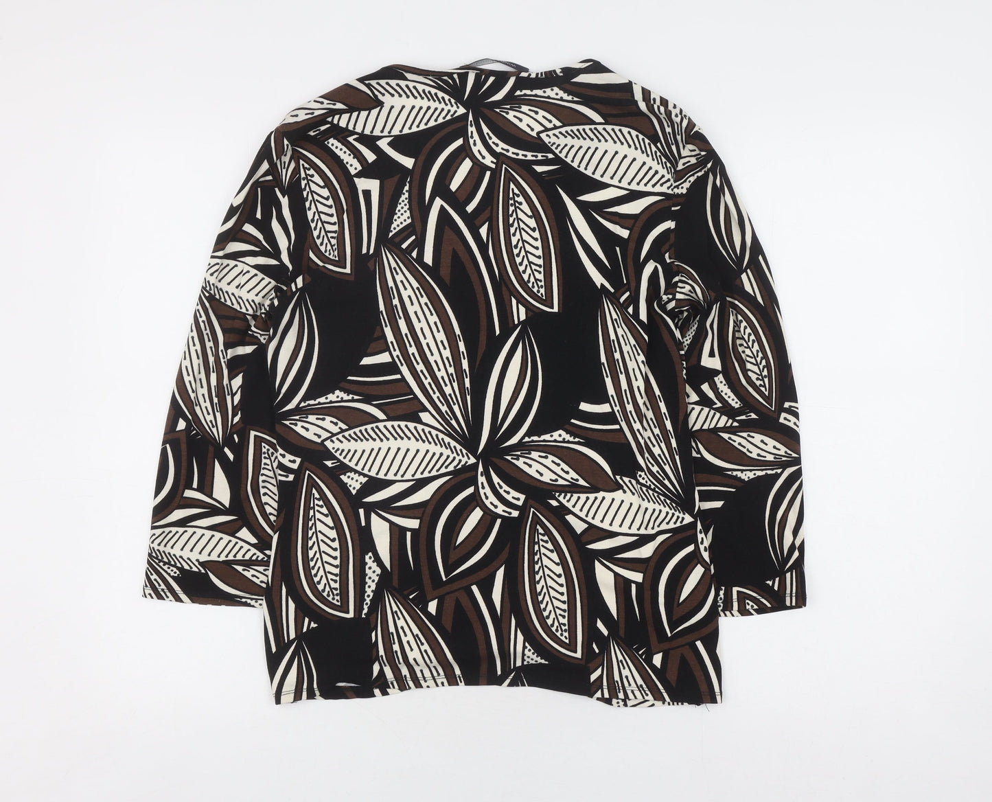Windsmoor Women's Black Floral V-Neck Top, M