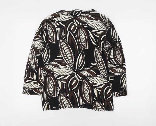 Windsmoor Women's Black Floral V-Neck Top, M