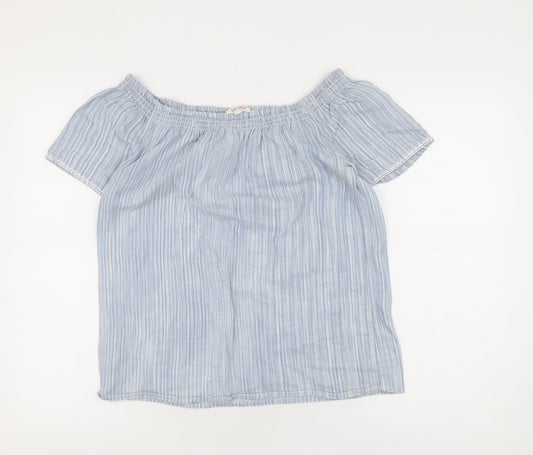 Fat Face Women's Blue Off Shoulder Blouse Size 10